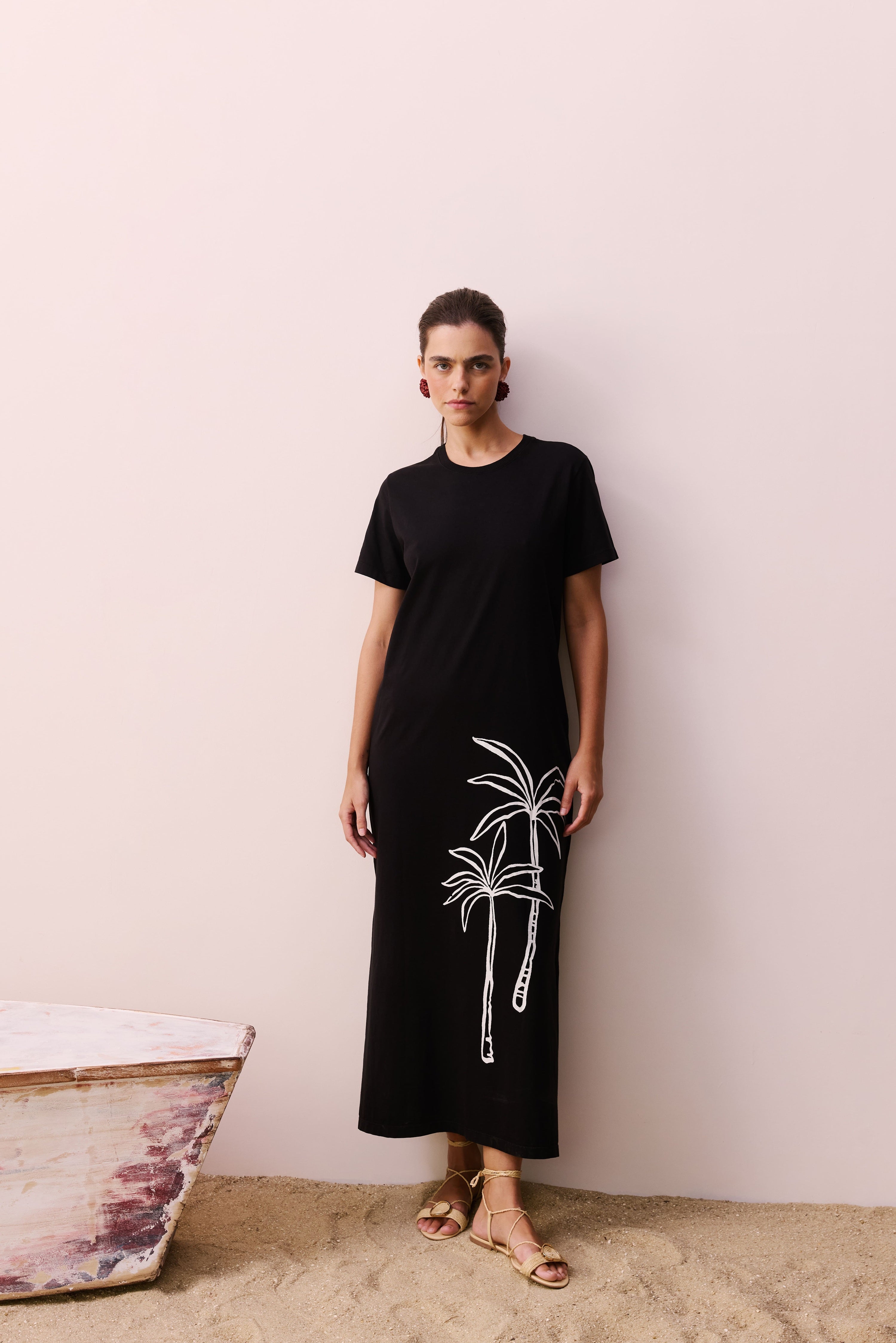 VESTIDO LARGO NEGRO WHITE PALMS