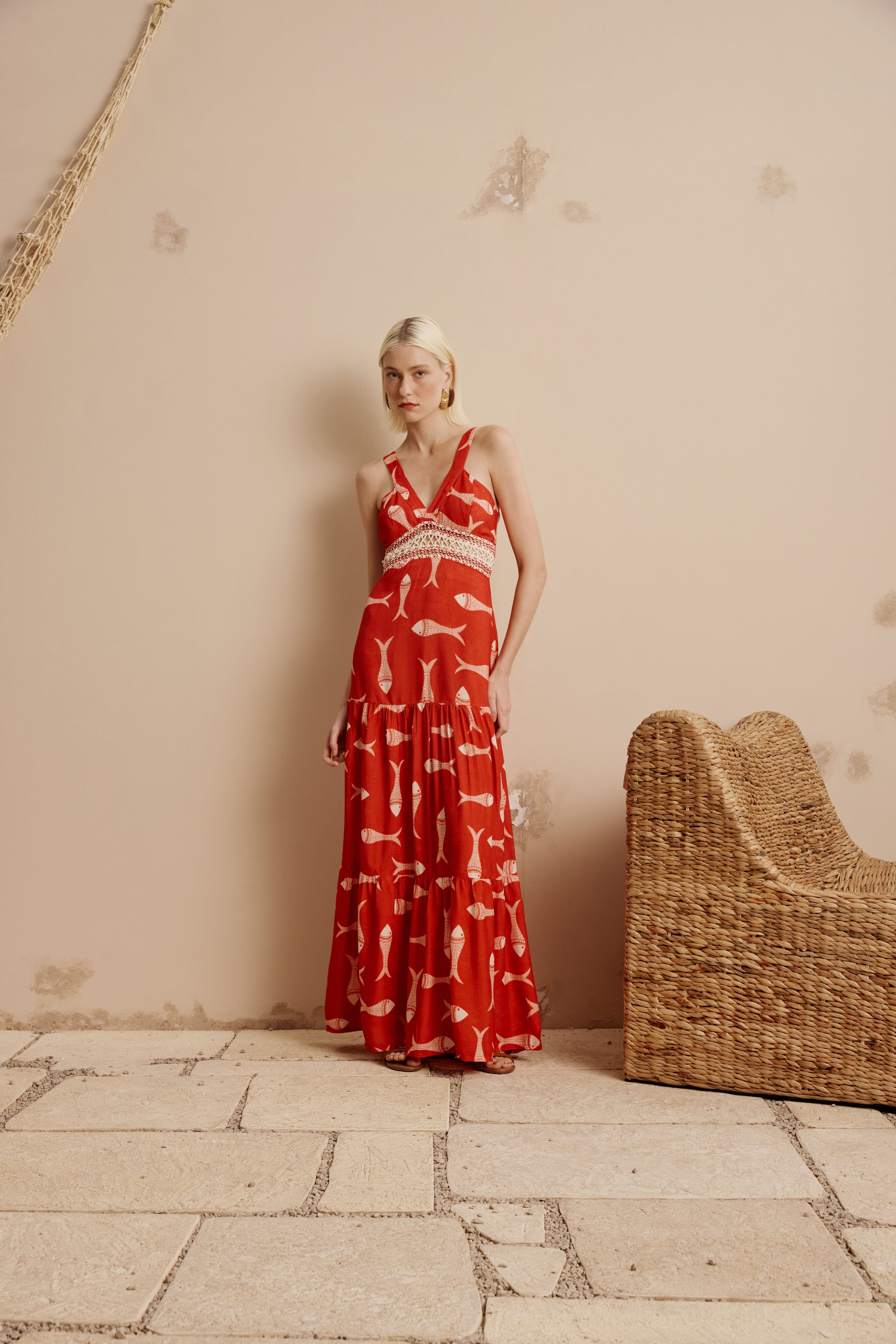 VESTIDO LARGO MANZUA RED