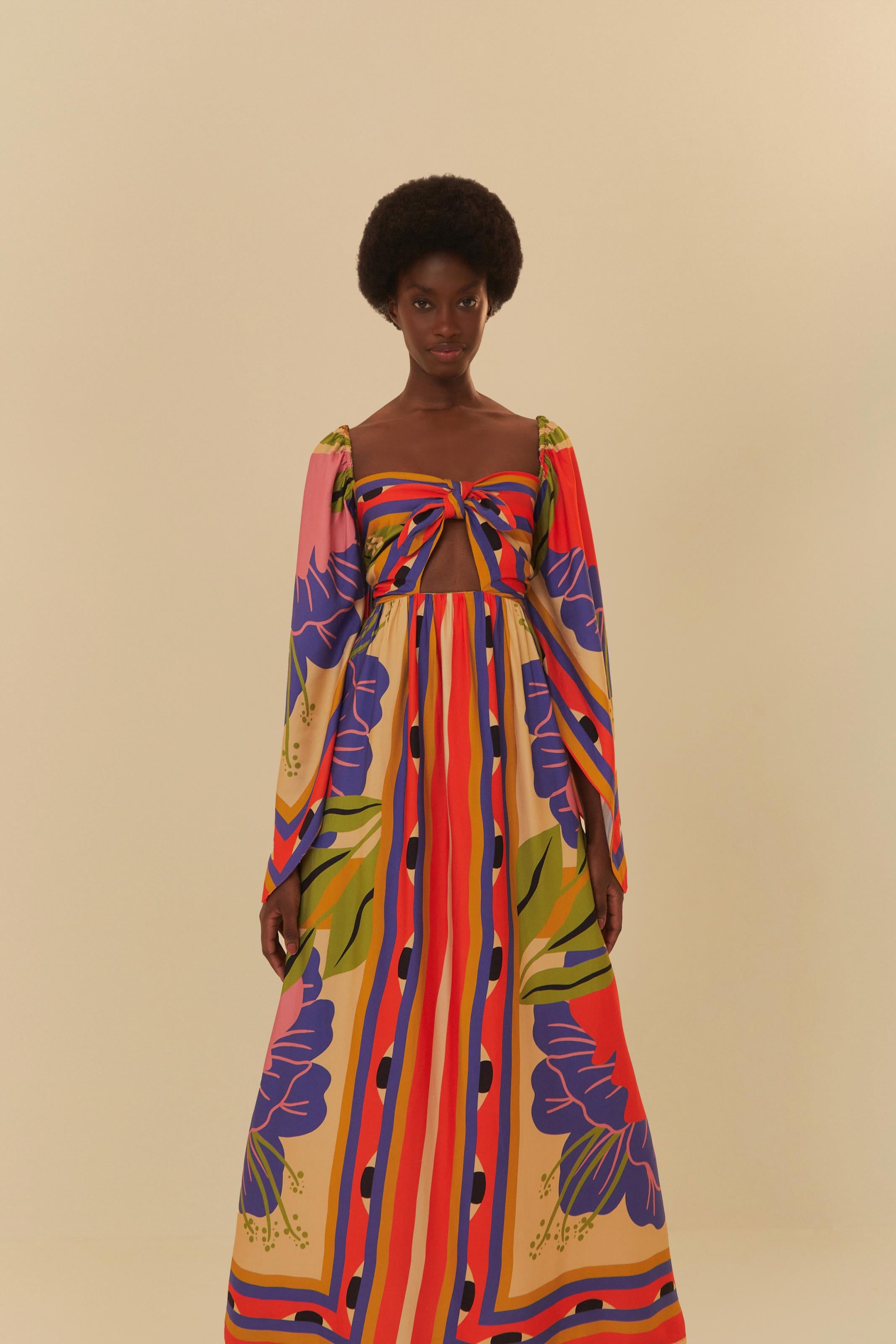 VESTIDO LONGO LENCO SURREAL