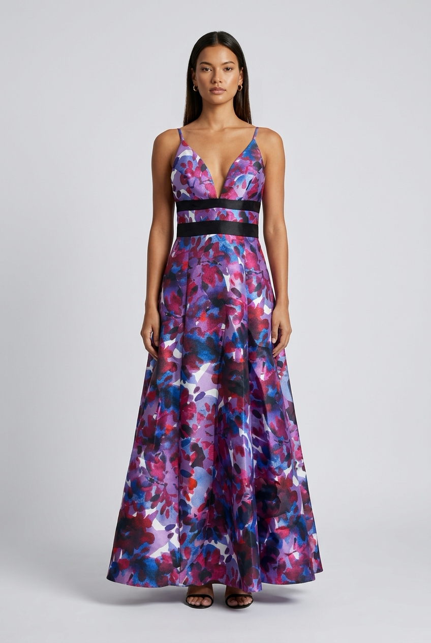 VESTIDO MARRO PALA FLORAL MORA