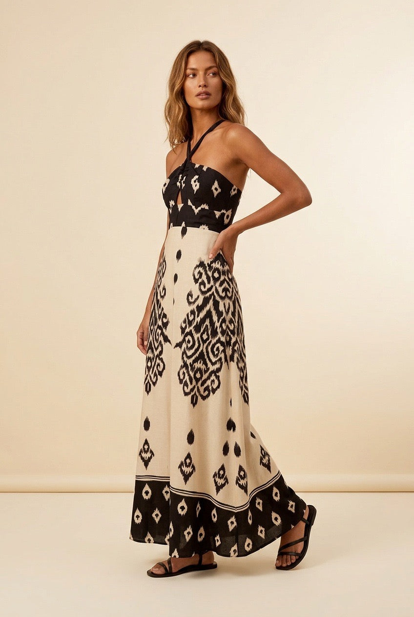 VESTIDO LONGO CORDA PACHA BLACK