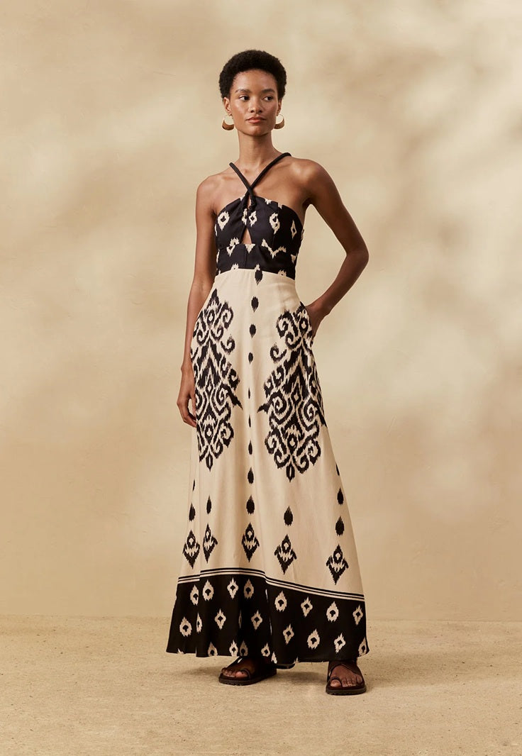 VESTIDO LONGO CORDA PACHA BLACK