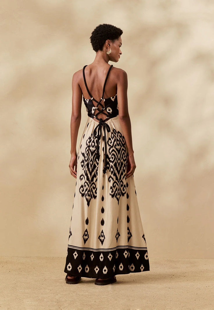 VESTIDO LONGO CORDA PACHA BLACK