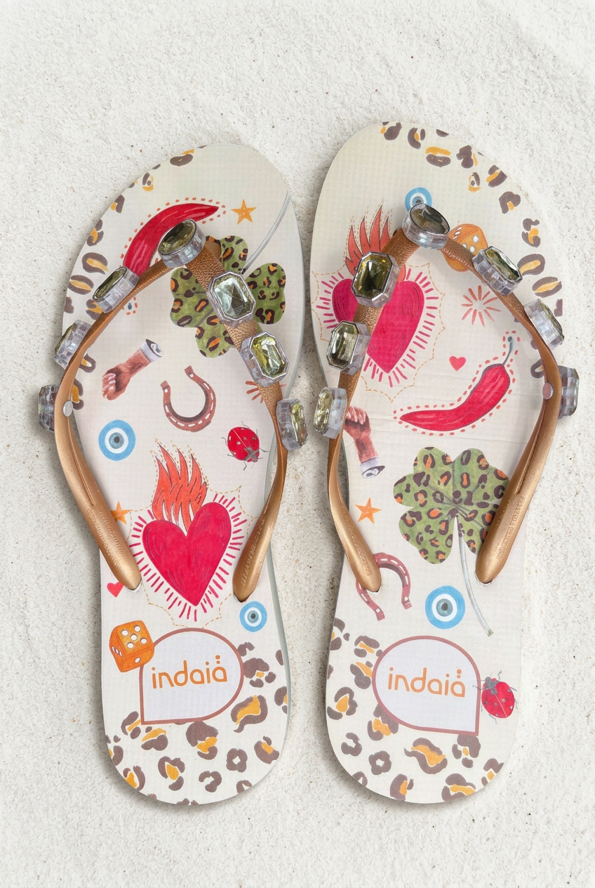 Sandalias con fondo de arena blanca